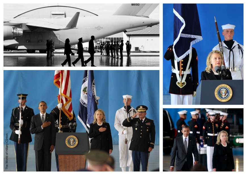 President Obama and Secretary Clinton Deliver Remarks at Andrews Air Force Base, marking the return to the United States of the remains of the four Americans killed in Benghazi, Libya